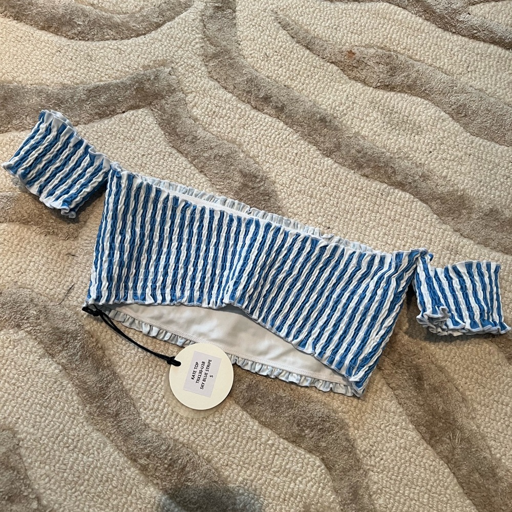 Tularosa Blue and White Striped Bikini Top